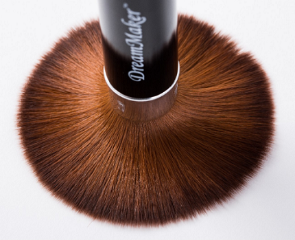 Single Synthetic Brown Hair Black Ferrule Kabuki Cosmetic Brush