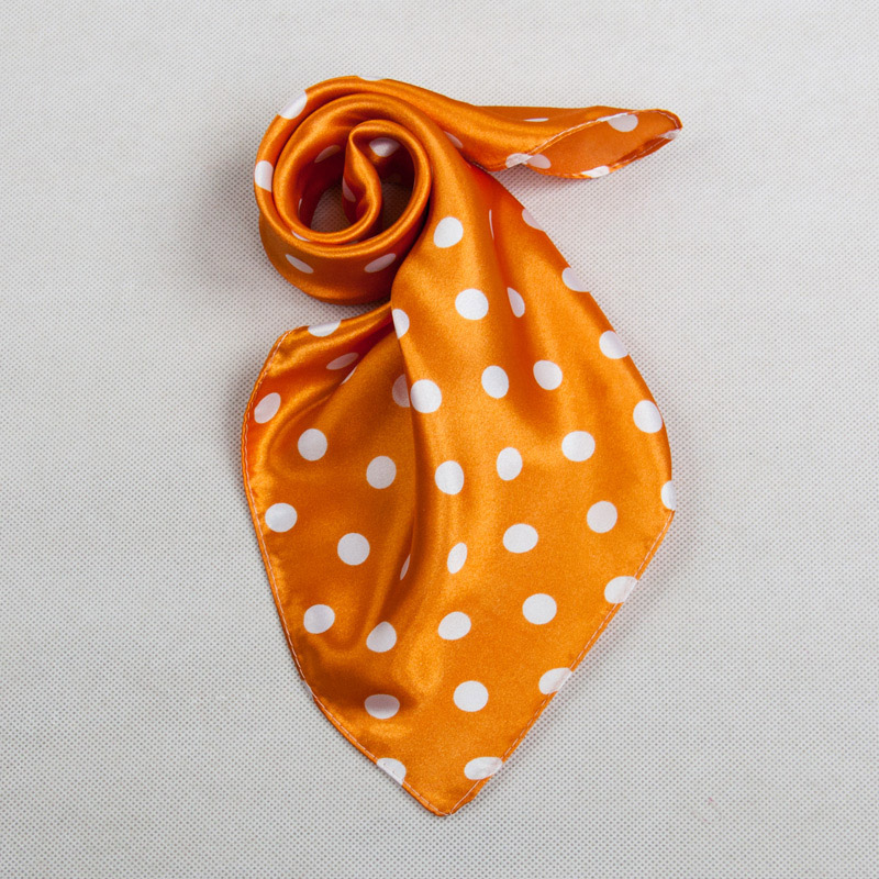 Polyester Color Yellow DOT Small Square Scarf