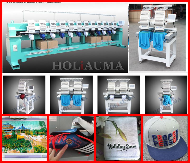 New Computerized Embroidery Machine / Single Head 15 Color Cap Tshirt Embroidery Machine