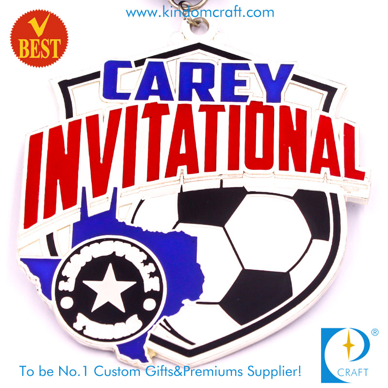 Custom High Quality Carey Invitational Football or Soccer Medals in Soft Enamel