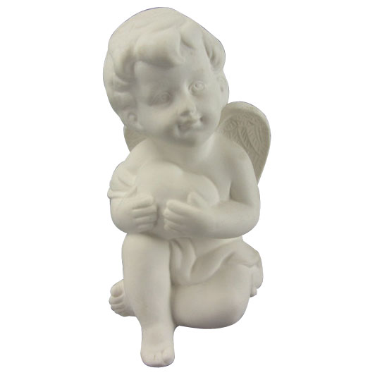 Agenl Shaped Ceramic Craft, Cute Baby Angel with White Glaze