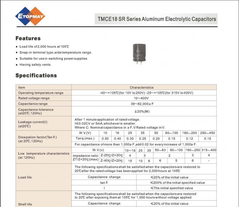 1000UF 200V Snap in Alumimun Elctrolytic Capacitor