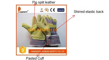 Pig Split Leather Work Gloves with Ce DLP503