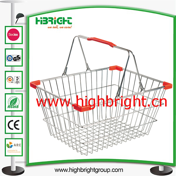 Steel Wire Handle Grocery Store Shopping Basket