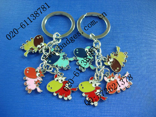 Christmas Trees Key Ring of Gold Printed, Decoration (GZHY-KC-002)