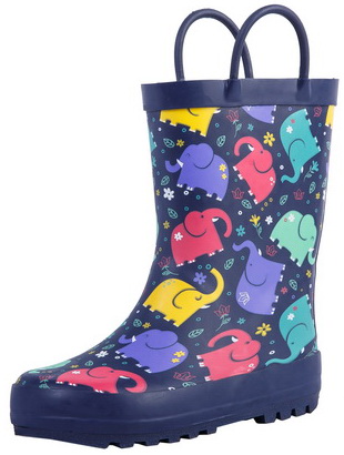 Fashionable Kids Rubber Rain Boot with Elephant Patterns (66982)