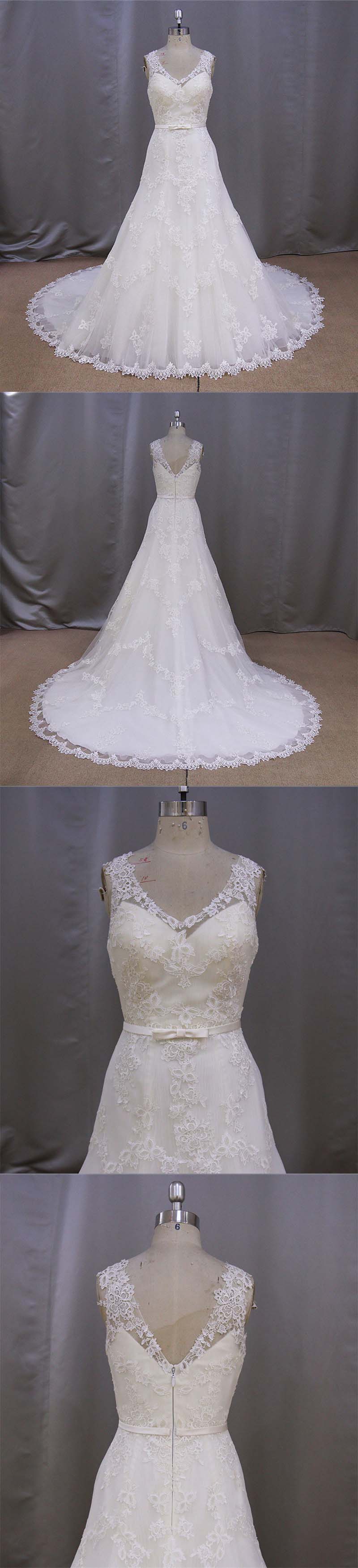 Lace Wedding Dress Spaghetti Straps