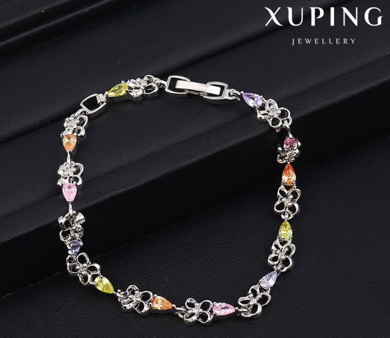 74351 Fashion Elegant Rhodium CZ Diamond Imitation Jewelry Bracelet for Women