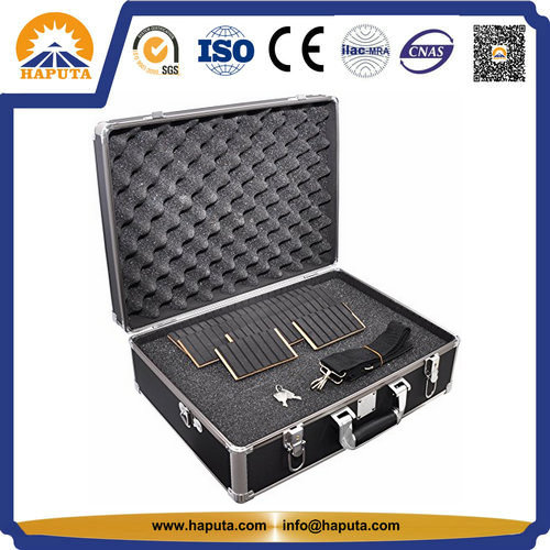 Black DJ Flight Aluminum Tool Case with Egg Sponge (HT-3001)