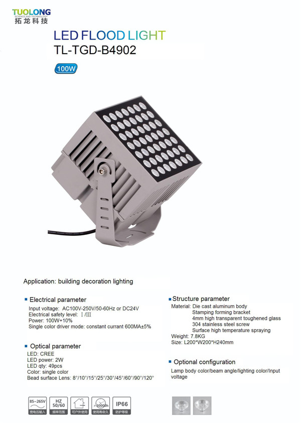 High Power Factory Price LED Flood Light 100W New Design