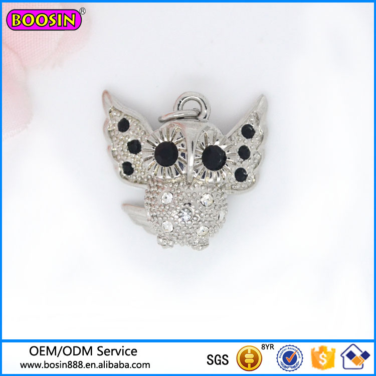 Hot Sale Crystal Jewelry Charm Night Owl Charm for Necklace# 18511