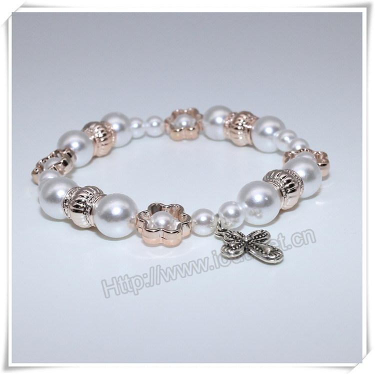 Newest Plastic Beads Bracelets, Catholic Bracelet with Cross (IO-CB175)