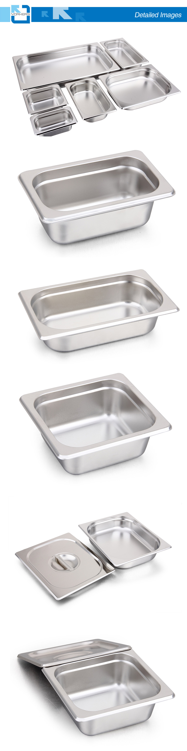 Multi-Size Stainless Steel Gastronorm Container Gn Pan