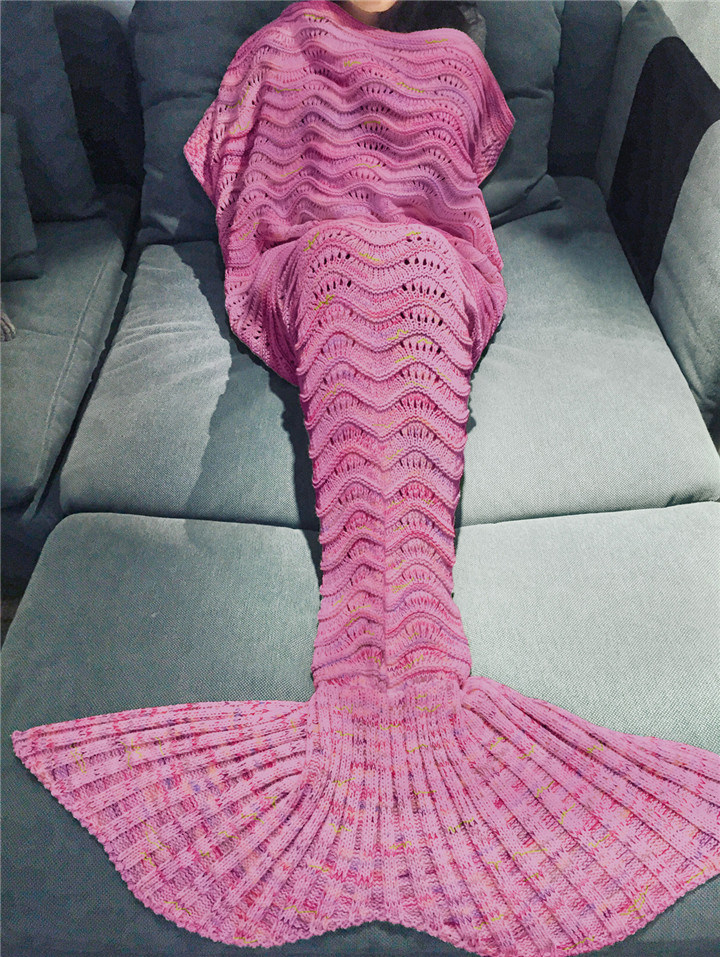 Wholesale Knitted Adult and Child Fleece Mermaid Tail Fleece Blanket Comfortable Soft Mermaid Blankets