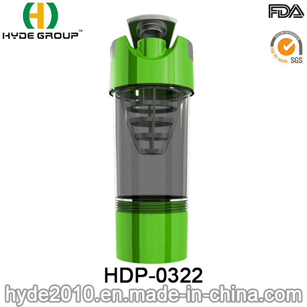 600ml BPA Free Wholesale Protein Shaker Bottle, Plastic Powder Shaker Bottle (HDP-0322)