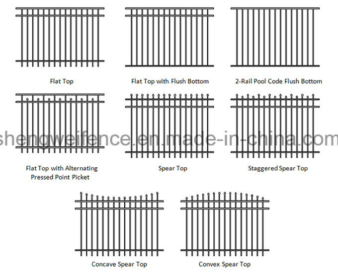 Factory Spear Top Metal Fence/Powder Coated Fence Panels