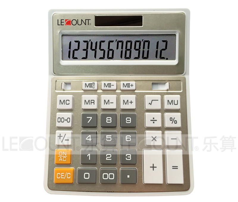 12 Digits Dual Power Gold Metal Color Office Calculator (CA1092B-G)