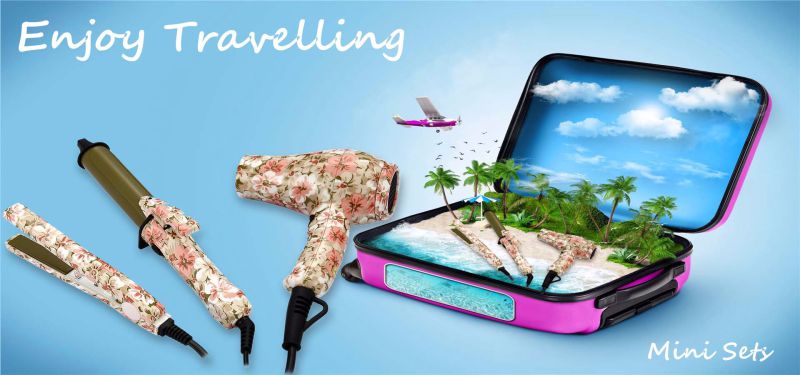 Mini Sets Tourmaline Hair Straightener for Travelling with LED Indicator