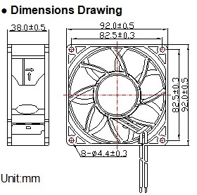 92mmx92mmx38mm Thermal Plastic Ec Fans Ec9238