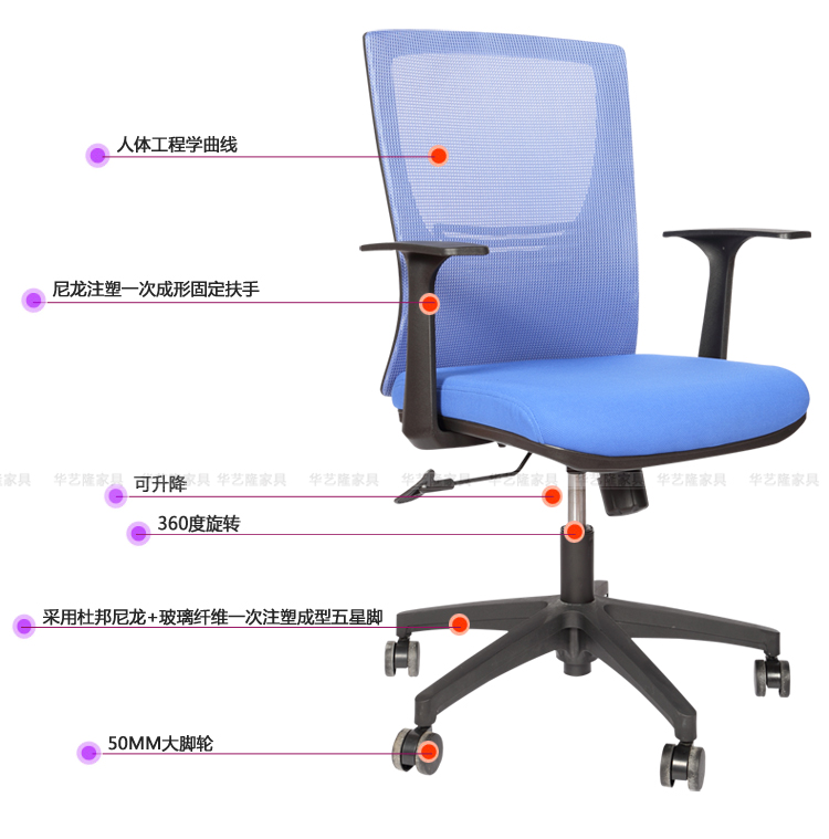 Headrest Ergonomic Mesh Meeting Room Furniture Conference Office Chair with neck support