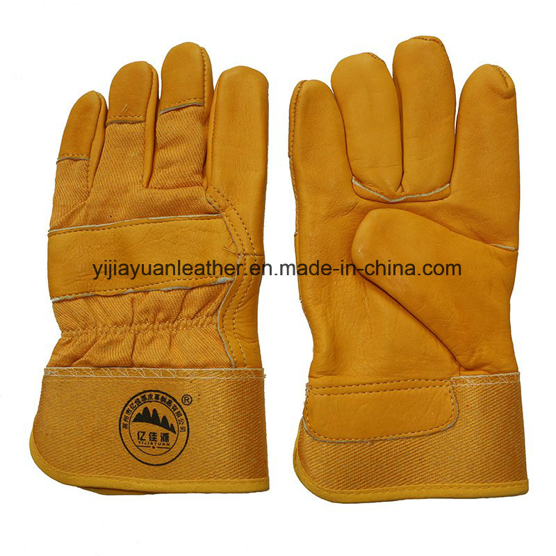 Cow Skin Industrial Safety Winter Driver Gloves Warm Labor Working Gloves