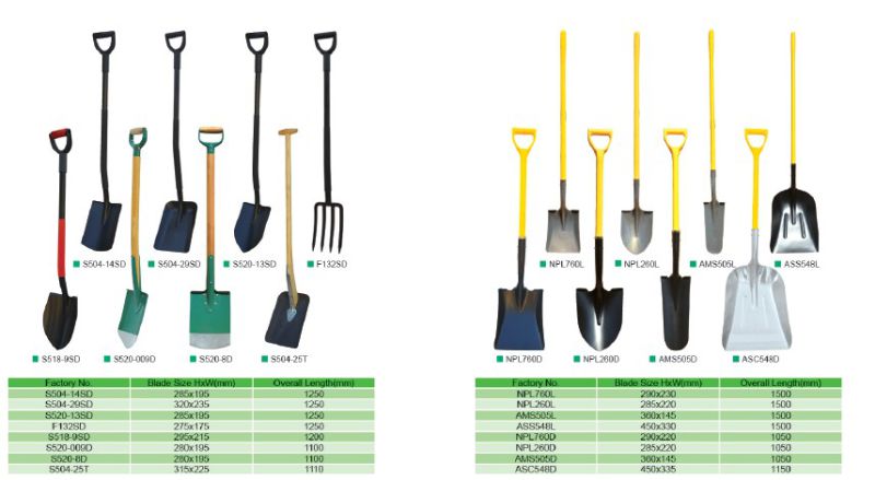 Fiberglass Handle Shovel Spade Fork Construction Tools Garden Tools