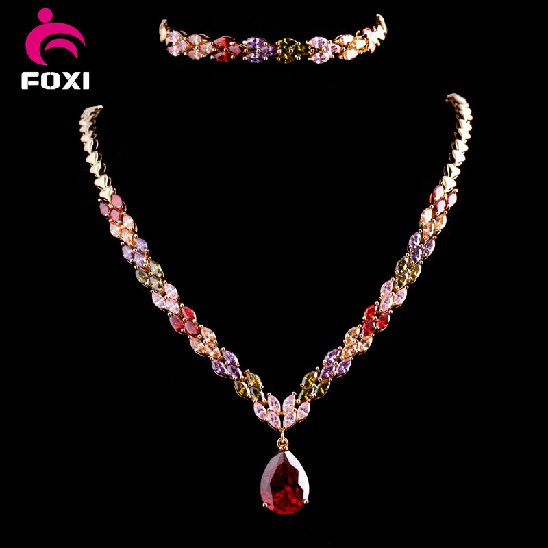 New Products 2016 Plated White Gold 5 Pieces Fashion Jewelry Sets