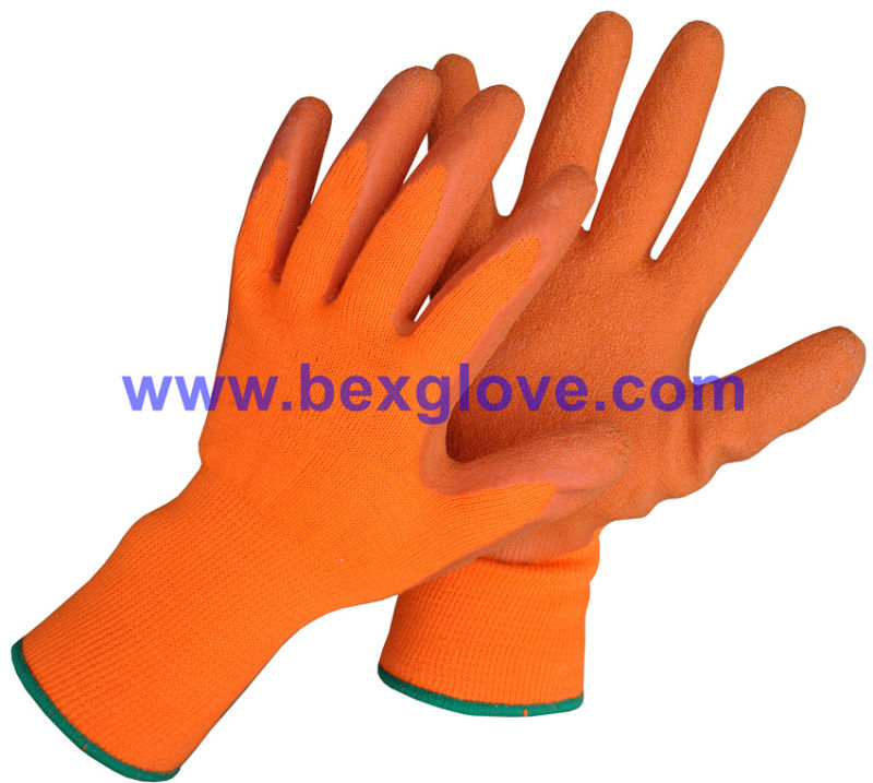 13 Gauge Acrylic Liner, Brushed, Latex Coating, Crinkle Finish Glove