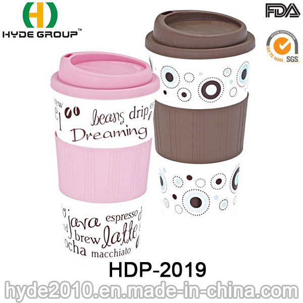 Double Wall Insulated Plastic Coffee Mug with Screw Lid (HDP-2019)