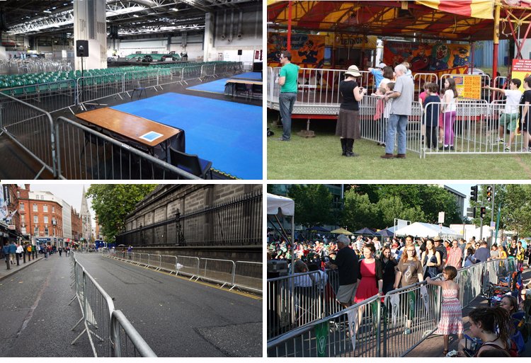 Powder Coated Metal Crowd Control Barrier / Steel Barricades / Concert Crowd Control Barrier