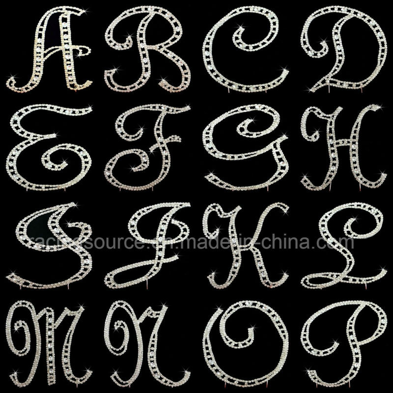 Rhinestone Initial Vintage Letter a to Z Wedding Cake Topper for Cake Decoration