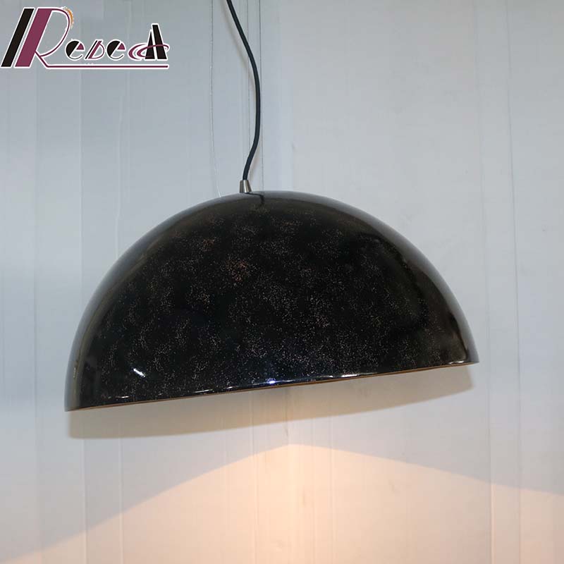 Modern Simple Hotel Decorative Black Resin Round Pendant Lamp