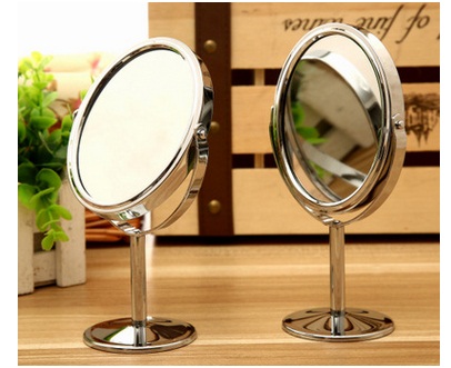 Promotional Metal Cosmetic Mirror, Toilet Glass Desktop Rotating Mirror 1: 2 Magnifying