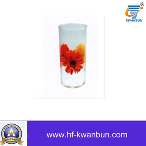 High Quality Glass Tea Cup with Pringting Tableware Kb-Hn0753