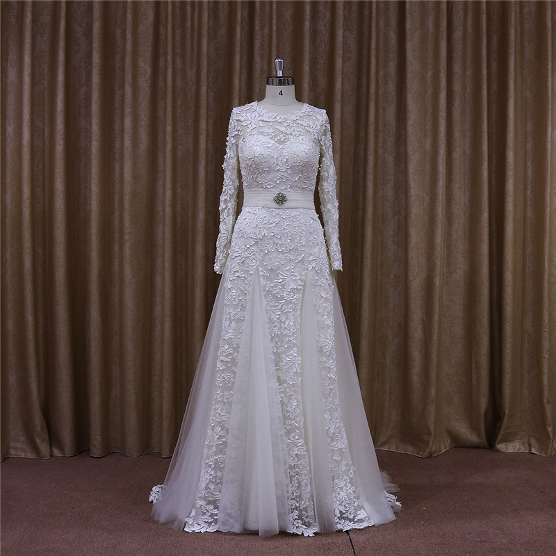 Long Sleeves Aline Wedding Dress