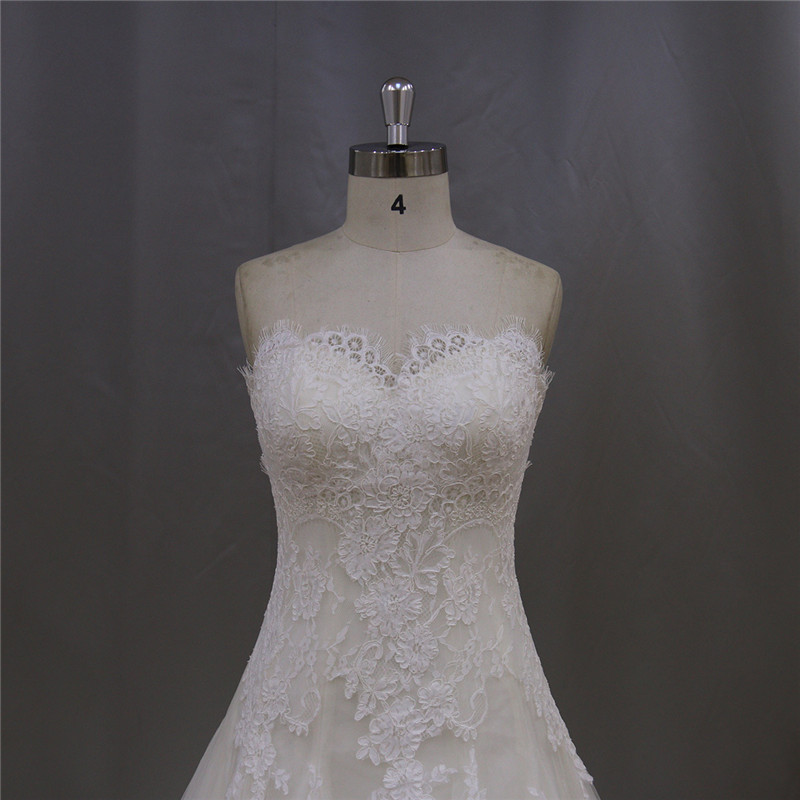 High Quality Lace Applique Bridal Dress Wedding Gown