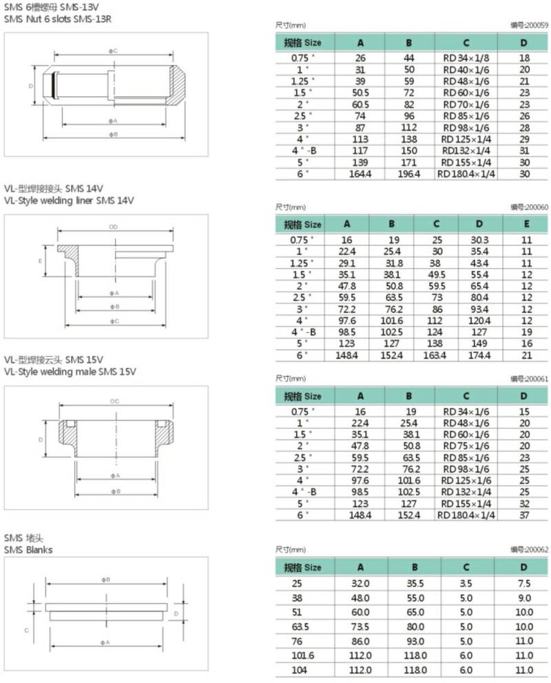 Sanitary SMS Union Tube Pipe Fittings