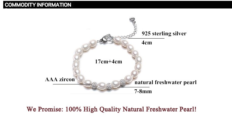 Fashion Freshwater Pearl Bracelet AAA 7-8mm Drop Water Pearl Bracelet for Women