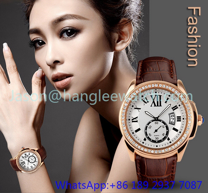 Top-Quality Alloy Luxury Watches with Genuine Leather Hl- 15046