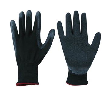 13G Polyester Liner Black Latex Coated Glove-5239. B