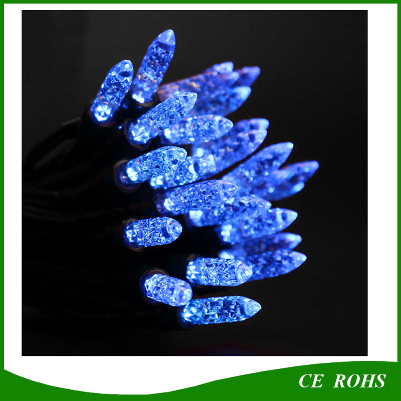 50 LED Blue Icicle Light Strawberry Shape Solar String Light