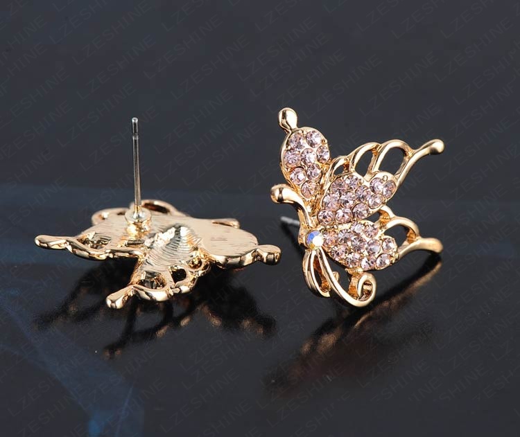 New Gold Plated Butterfly Stud Earrings (ER0075-C)