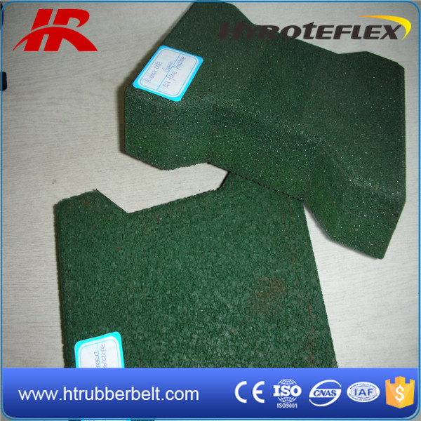 Interlocking Dog Bone Rubber Flooring, Rubber Paving Tiles