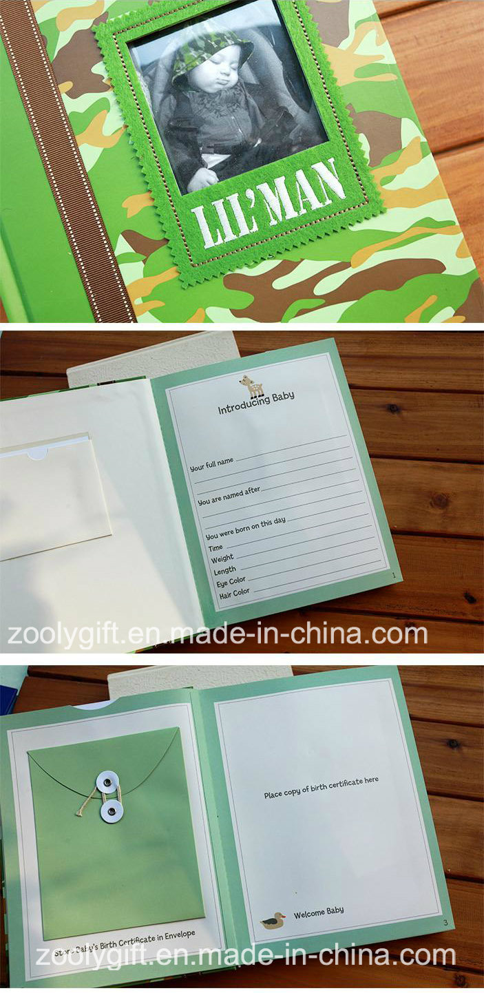 Quality Custom Baby Memory Book / Printing Hard Cover Baby Memory Photo Album Book