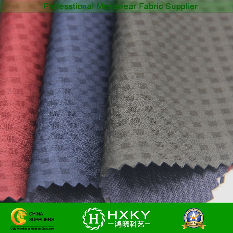 Weft Spandex Polyester Fabric with Plaids Dobby for Fashion Jacket