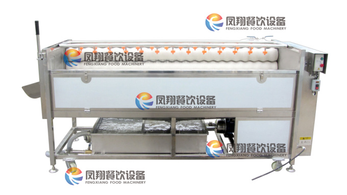 Full-Automatic Potato Washing Peeling Polishing Cutting Weighting Packing Production Line