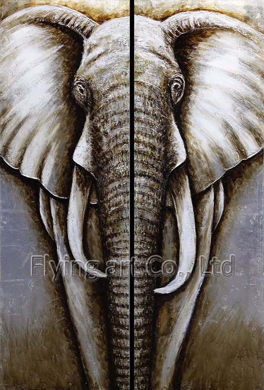 Canvas Animal Oil Painting for Elephant