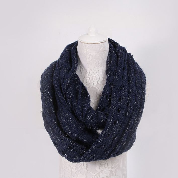 Winter Warm Heavy Lurex Metallic Yarn Knitted Loop Snood (SK180)