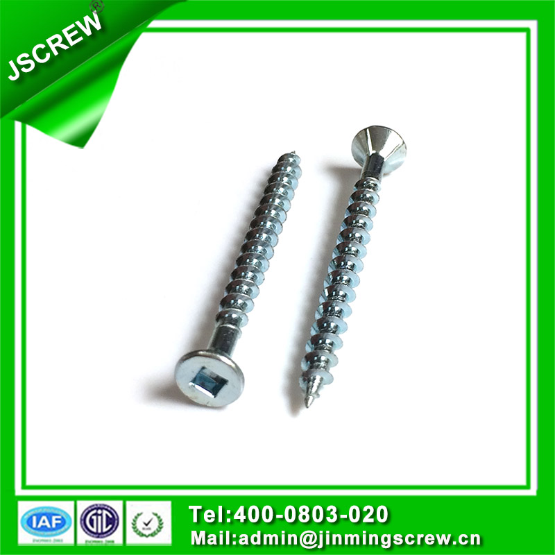 OEM M3.5 Square Drive Steel Galvanized Countersunk Head Screw