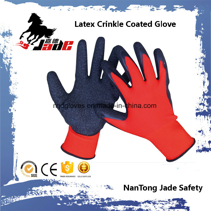 13G Nylon Palm Latex Crinkle Coated Safety Glove